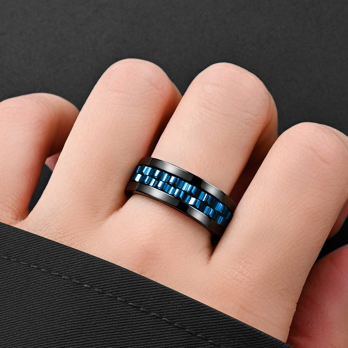 3Pcs/set Fidget Ring Made Of Stainless Steel Rotatable Design, Suitable For Men And Women Anxiety Jewelry