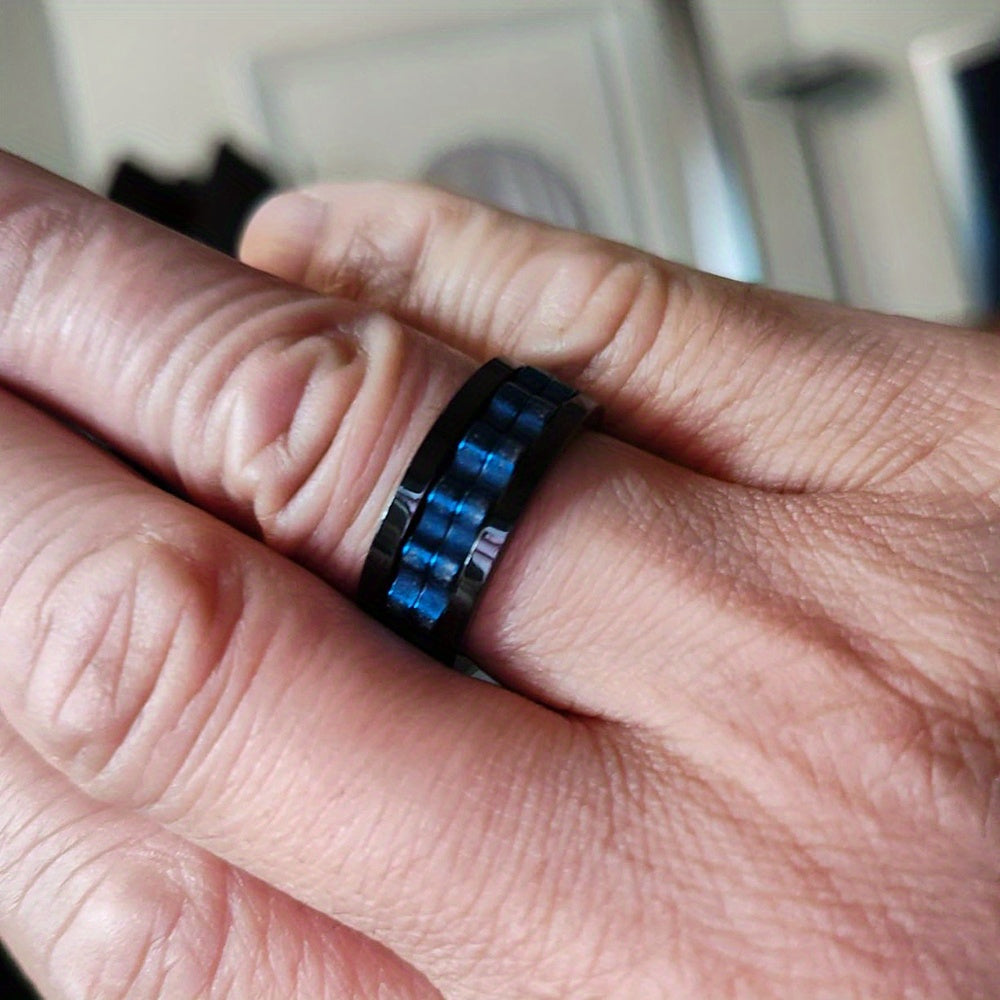 3Pcs/set Fidget Ring Made Of Stainless Steel Rotatable Design, Suitable For Men And Women Anxiety Jewelry