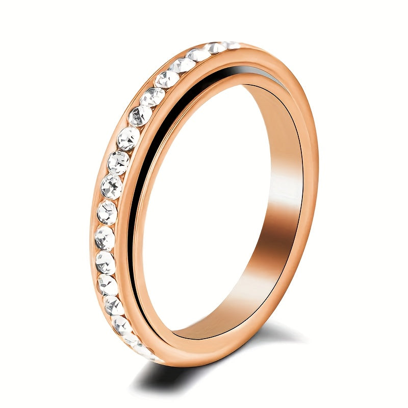 5pcs/set Women'S Fashionable Decompression Rotating Stainless Steel Ring, Rotatable, Decompression, Meditation Ring, Suitable for Daily Wear, Banquets, Parties, Festivals, Birthdays, Weddings, Anniversaries, Gifts, Souvenirs, Z Modern T, R Jewelry Rotary