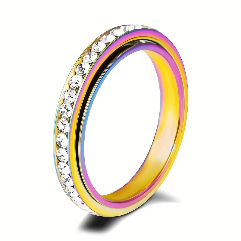 5pcs/set Women'S Fashionable Decompression Rotating Stainless Steel Ring, Rotatable, Decompression, Meditation Ring, Suitable for Daily Wear, Banquets, Parties, Festivals, Birthdays, Weddings, Anniversaries, Gifts, Souvenirs, Z Modern T, R Jewelry Rotary