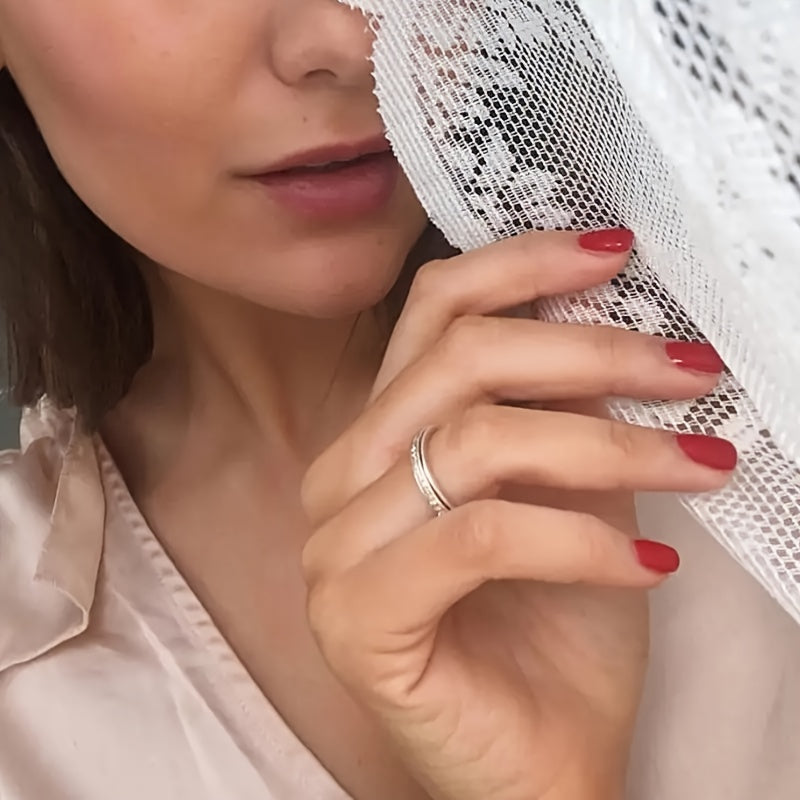 3pcs/set Women's Fashionable Decompression Rotating Stainless Steel Ring, Rotatable, Decompression, Meditation Ring, Suitable for Daily Wear, Banquets, Parties, Festivals, Birthdays, Weddings, Anniversaries, Gifts, Souvenirs, High Quality Rings for Women,