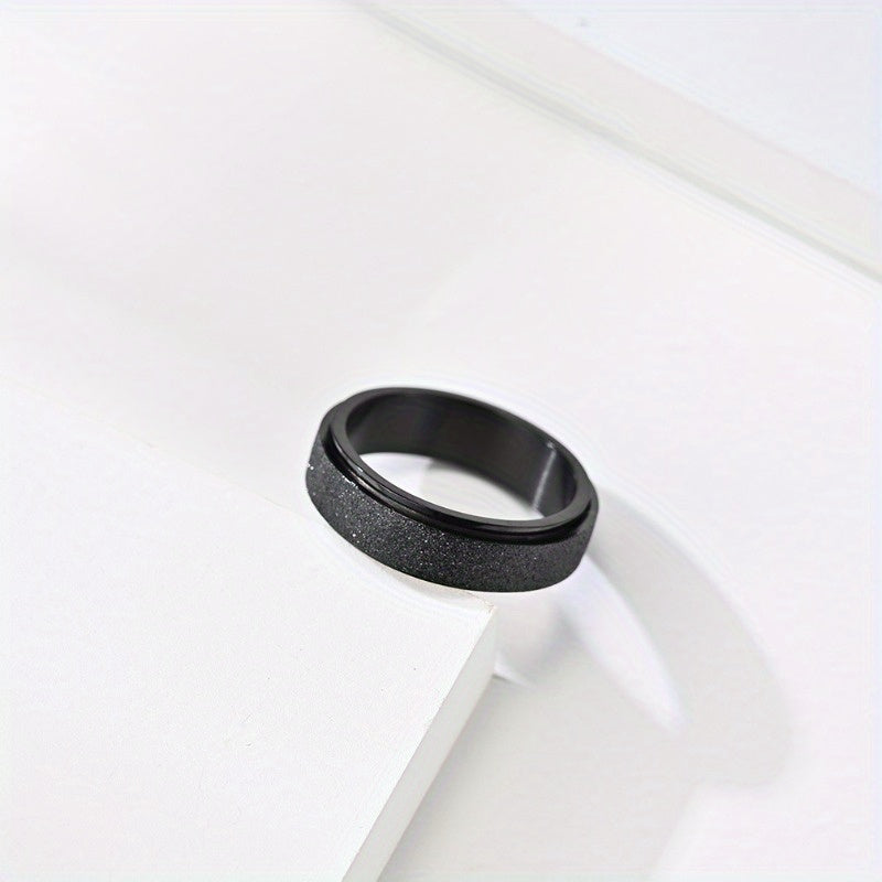 6pcs Fashionable, Simple, Creative and Rotatable Stainless Steel Ring Sets. Novelty Stress-Relieving Rock Style, Street Hip-Hop Trend, Casual Party and Banquet Accessories. The Best Choice for Festival Gifts