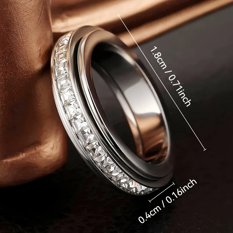 3pcs/set Women's Fashionable Decompression Rotating Stainless Steel Ring, Rotatable, Decompression, Meditation Ring, Suitable for Daily Wear, Banquets, Parties, Festivals, Birthdays, Weddings, Anniversaries, Gifts, Souvenirs, High Quality Rings for Women,