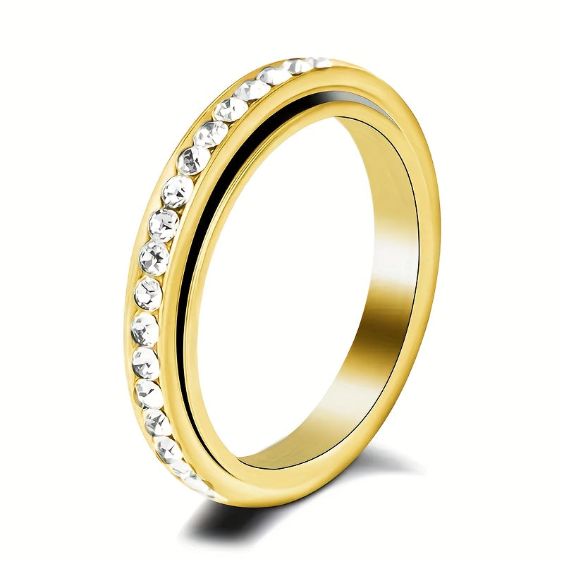 5pcs/set Women'S Fashionable Decompression Rotating Stainless Steel Ring, Rotatable, Decompression, Meditation Ring, Suitable for Daily Wear, Banquets, Parties, Festivals, Birthdays, Weddings, Anniversaries, Gifts, Souvenirs, Z Modern T, R Jewelry Rotary