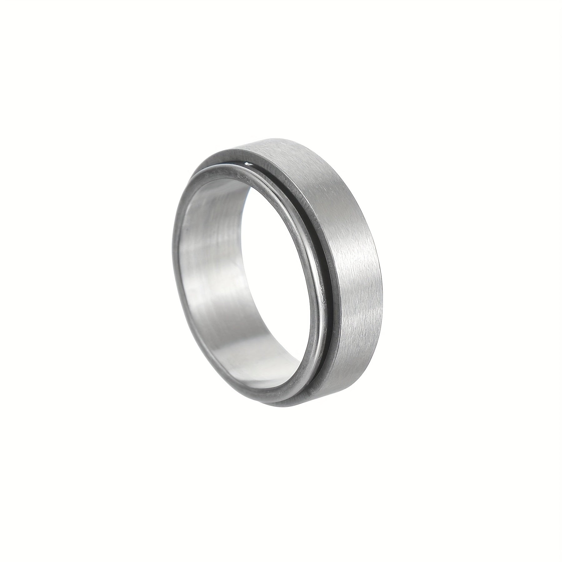 1pc Custom Engraved Stainless Steel Spinner Ring - Personalized Name, Freely Rotating, Sports Style for Men & Women - Ideal for Daily Wear, Parties & Music Festivals