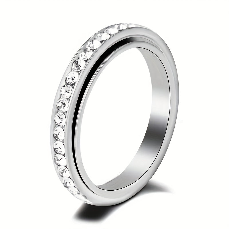 5pcs/set Women'S Fashionable Decompression Rotating Stainless Steel Ring, Rotatable, Decompression, Meditation Ring, Suitable for Daily Wear, Banquets, Parties, Festivals, Birthdays, Weddings, Anniversaries, Gifts, Souvenirs, Z Modern T, R Jewelry Rotary