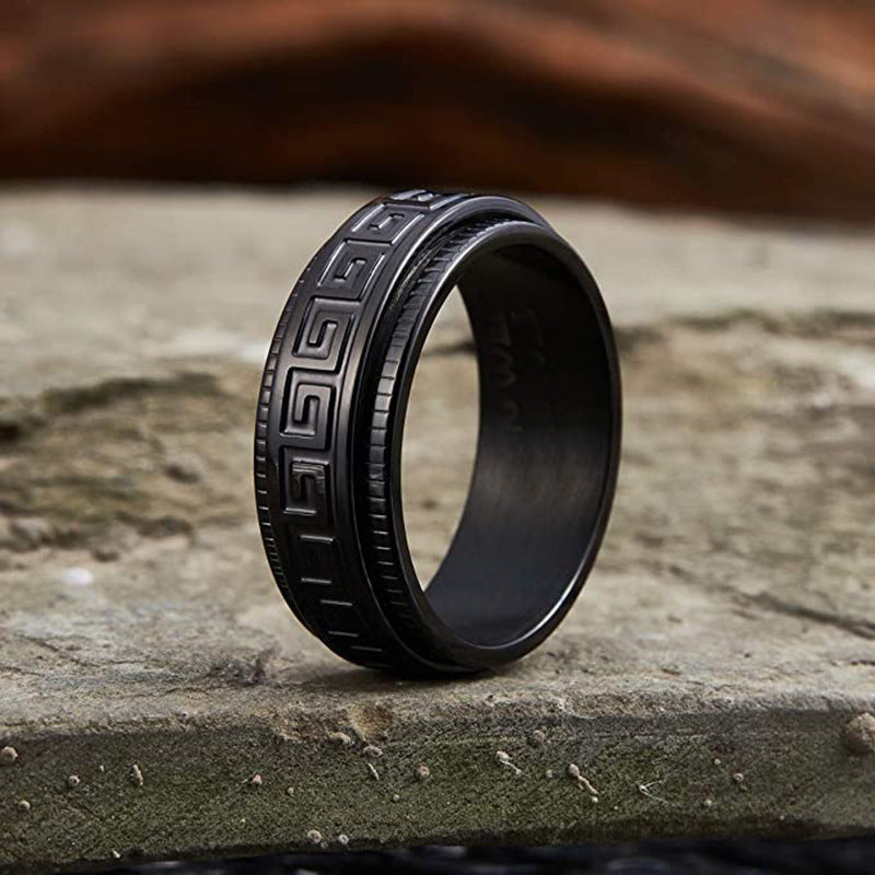 6pcs Fashionable, Simple, Creative and Rotatable Stainless Steel Ring Sets. Novelty Stress-Relieving Rock Style, Street Hip-Hop Trend, Casual Party and Banquet Accessories. The Best Choice for Festival Gifts